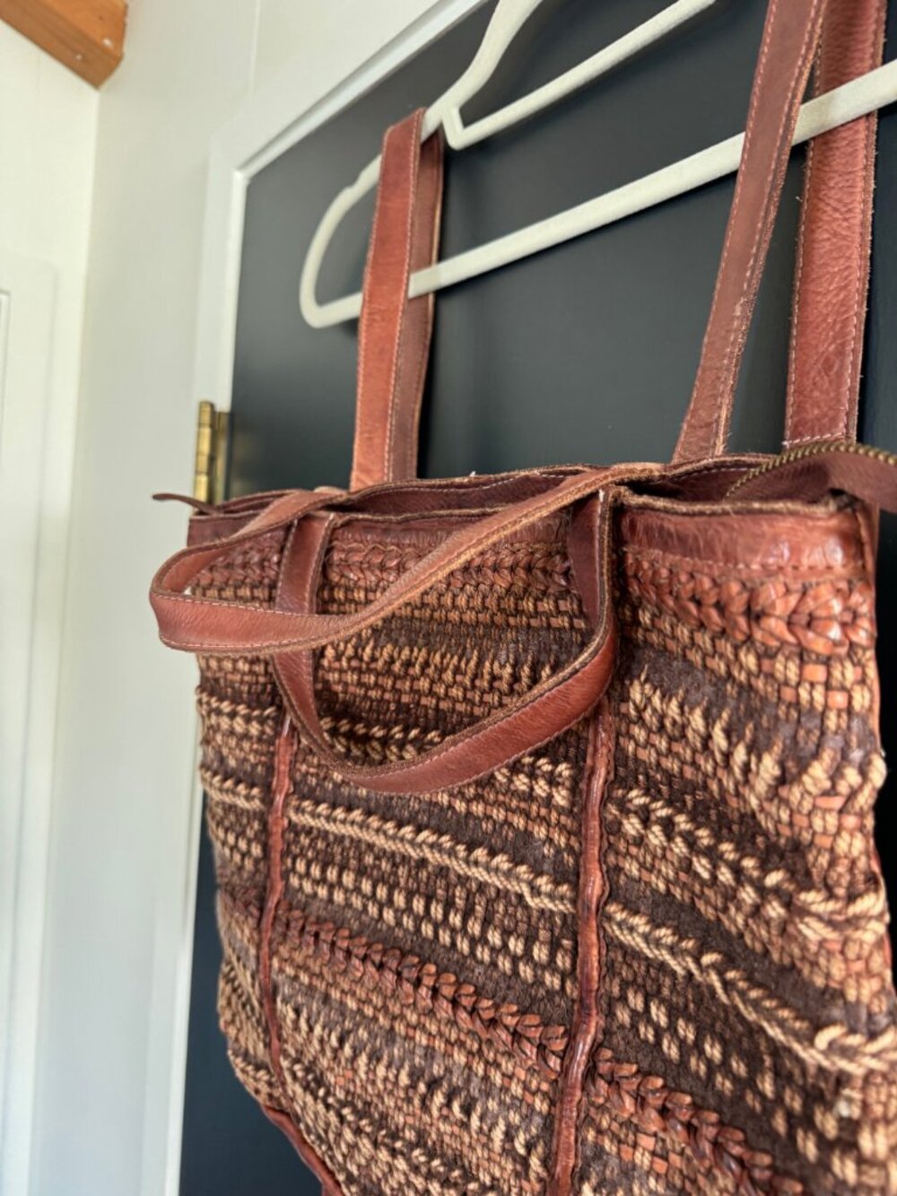 Free People Yuma Woven Leather Convertible Backpack - Picture 2 of 10